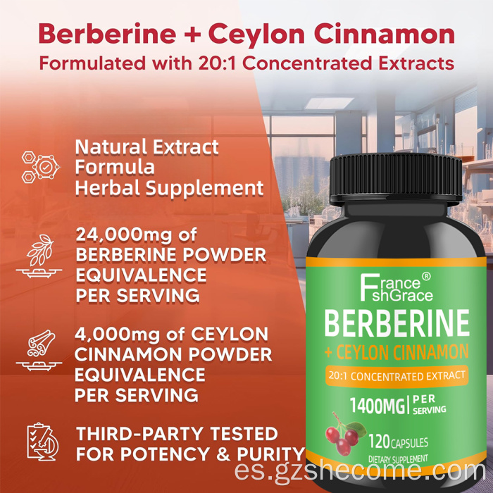 Shecome Berberine Ceilán Canela Cápsulas para Adultos